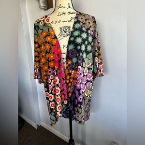 LulaRoe floral print kimono‎ oversized groovy flower power 70's hippie retro